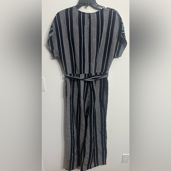 Rails Angela Striped Linen Blend Pants Jumpsuit. Size Large. Dark Navy and White - Picture 3 of 8
